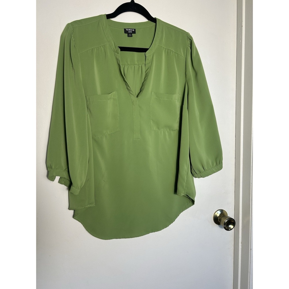Torrid Harper Womans Blouse Bohemian Preppy Chic‎ Office Professional Casual 0